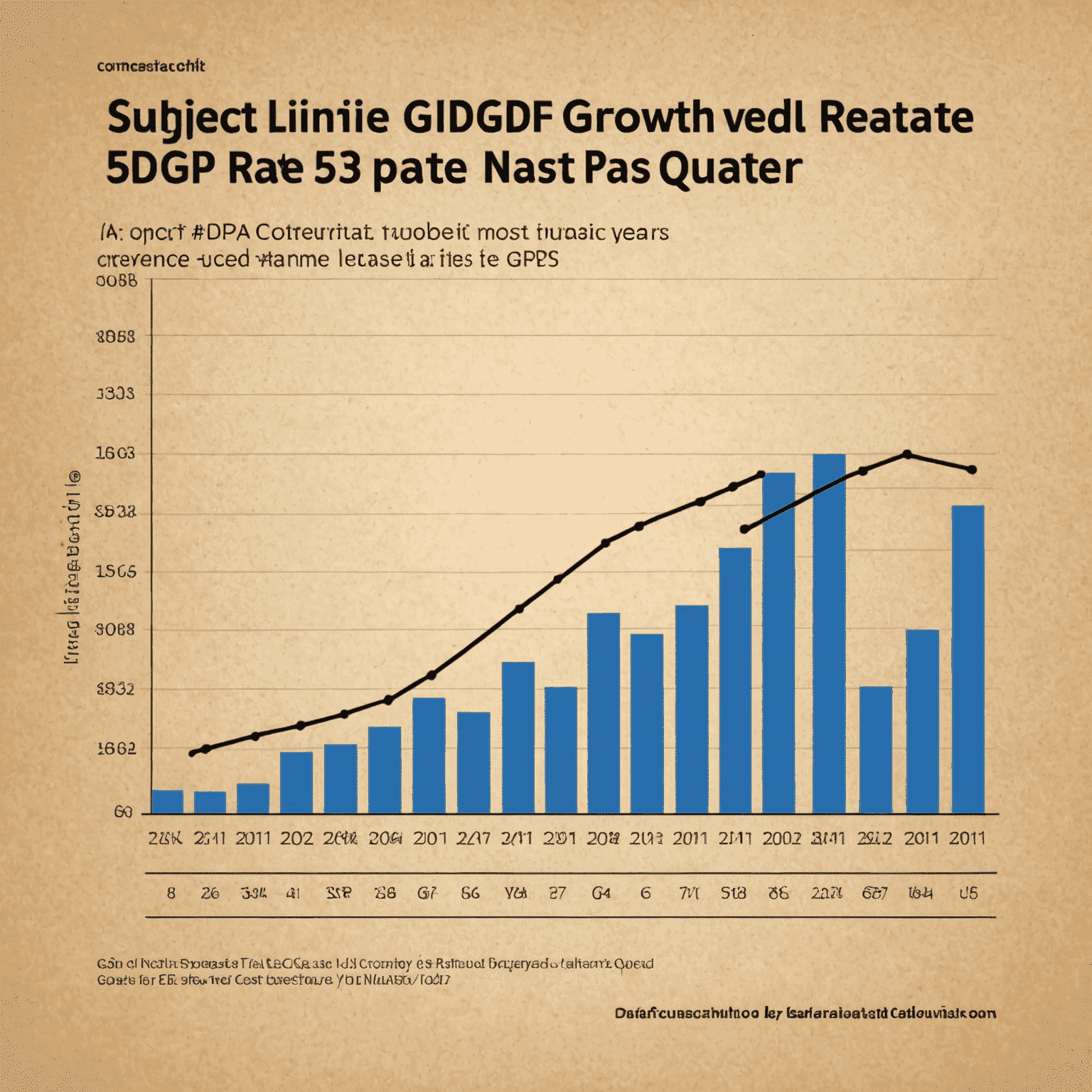 Line graph showing GDP growth rate over the past 5 years, with a notable upward trend in the most recent quarter