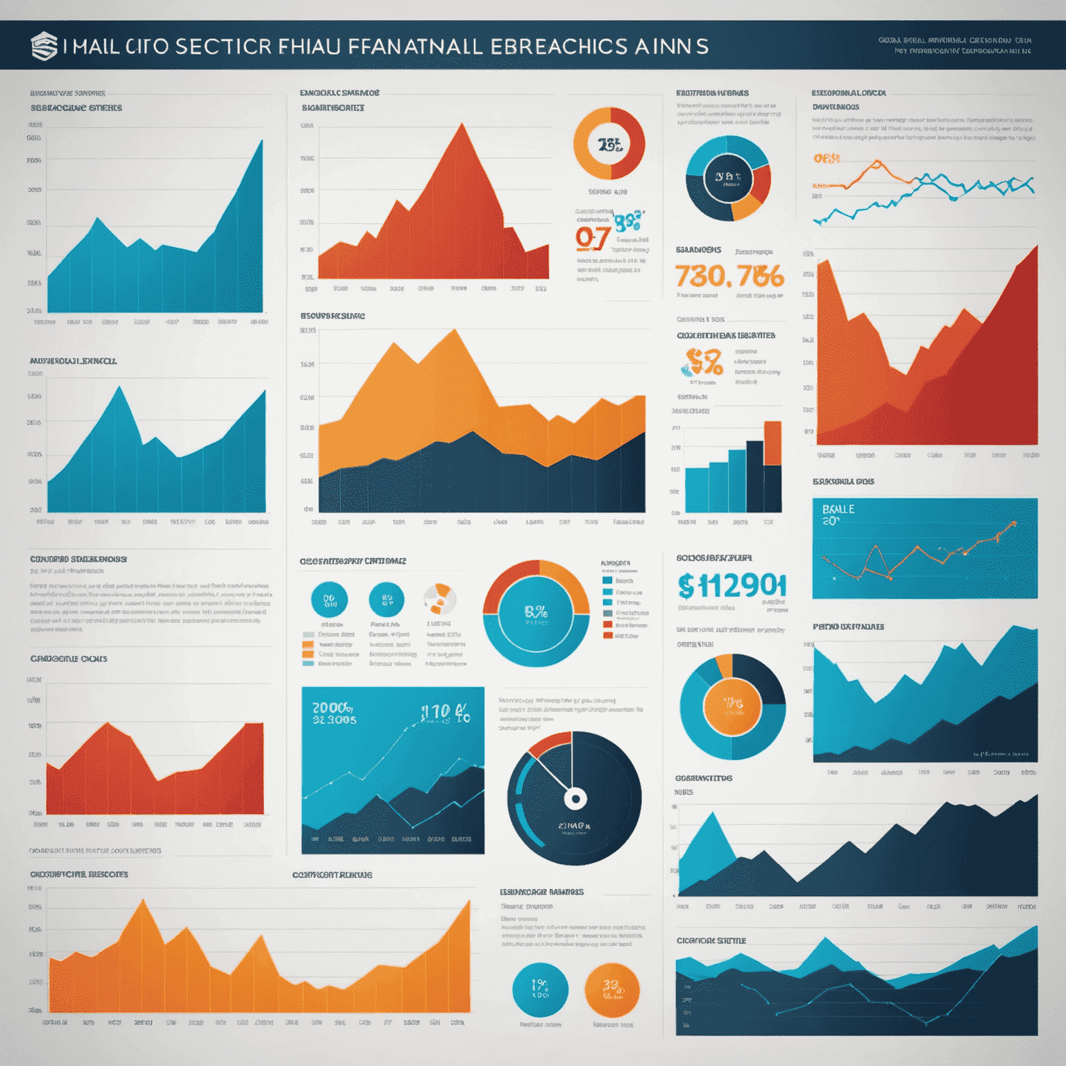 Infographic showing financial sector earnings with downward trends, featuring bank logos and economic indicator symbols