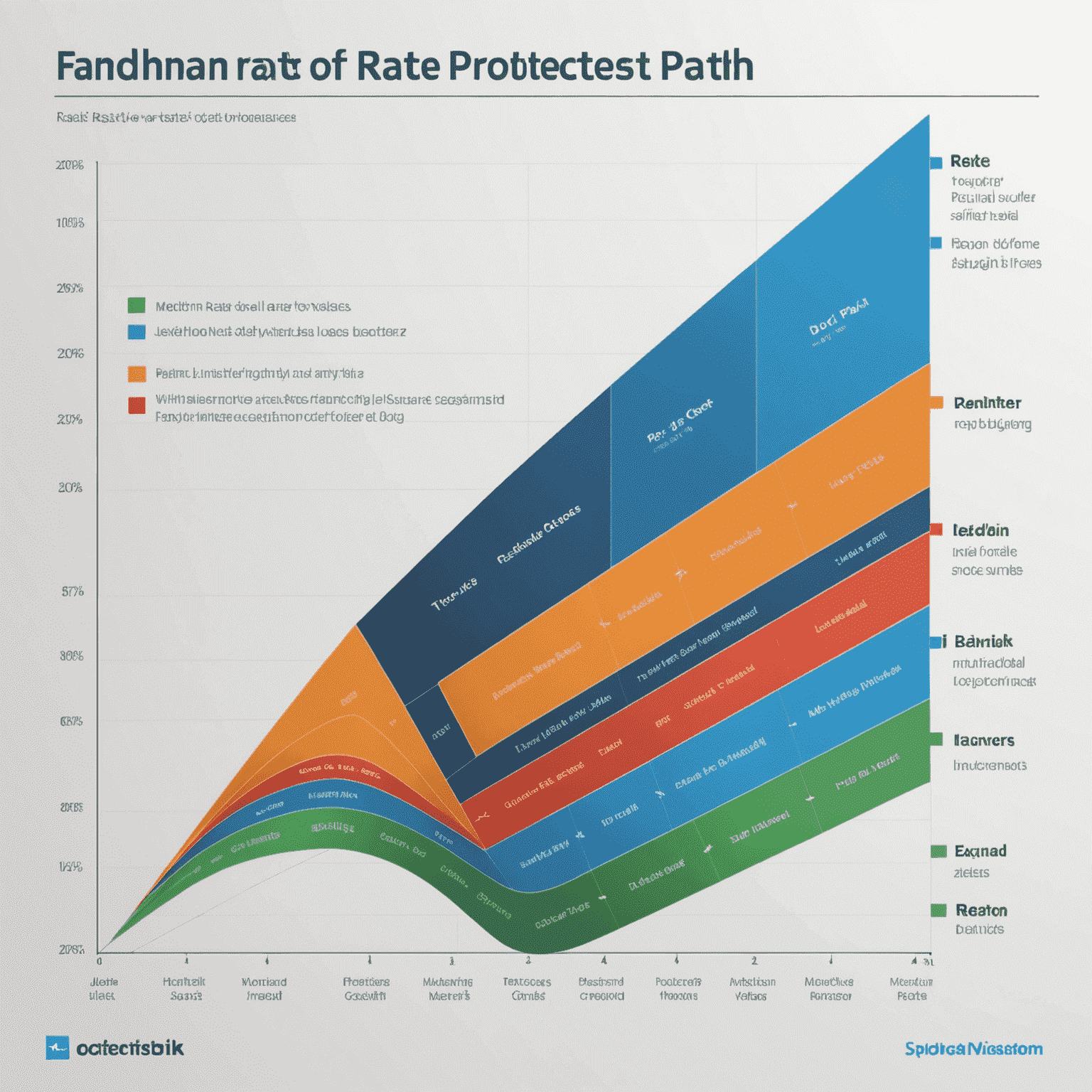 Fan chart showing the range of possible interest rate paths over the next 2 years, with the median projection indicating gradual increases